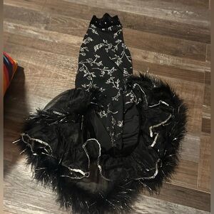 50%offw❤️ Art Stone Velour Dance halter dress Costume Size L back less black